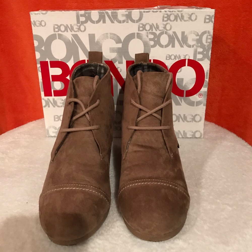 Taupe suede ankle boots